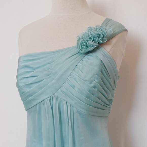 Belsoie "Seaglass" One Shoulder Chiffon Bridesmaid/Formal Gown NEW- Sz. 10 - Picture 3 of 10
